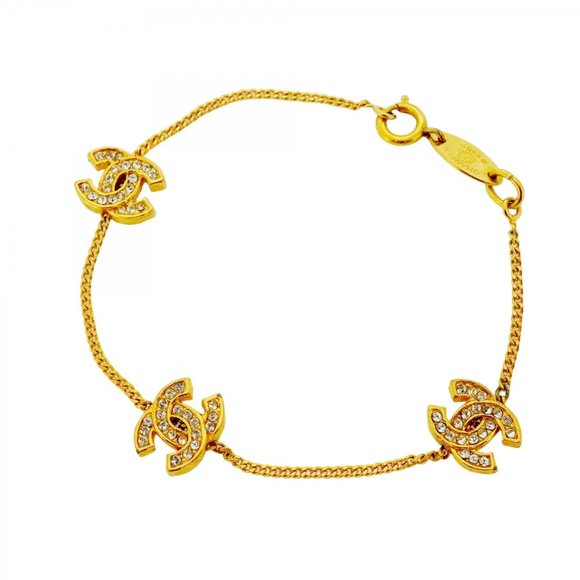 CHANEL Gold Logo Charm Bracelet - Picture 1 of 7
